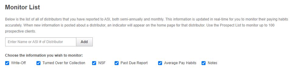 The Monitor List in Connect - Knowledgebase / Connect / Lists - ASI