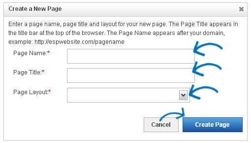 espwebsites advanced design manage pages