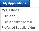 esp websites navigating the admin