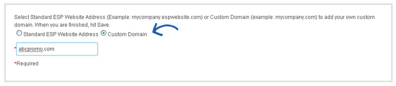 espwebsites settings domain
