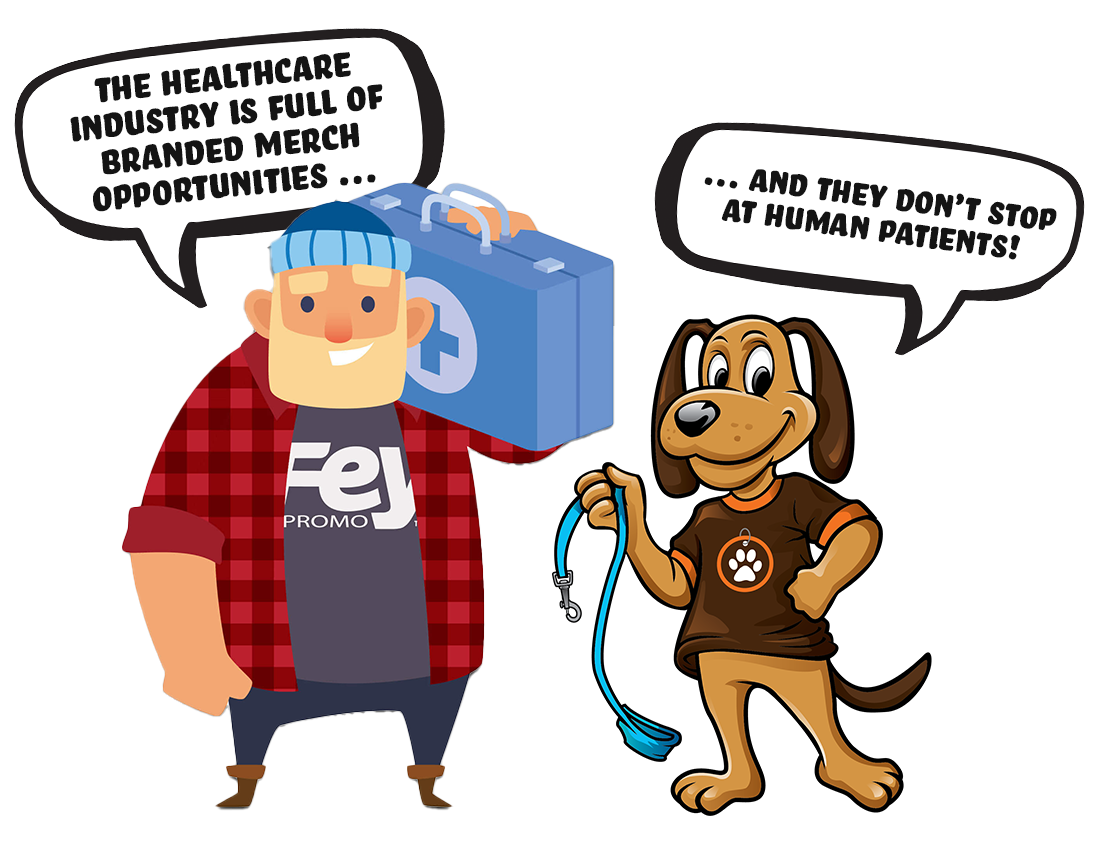 The healthcare industry is full of branded merch opportunities and they don’t stop at human patients!
